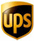 a black and gold logo with UPS text 